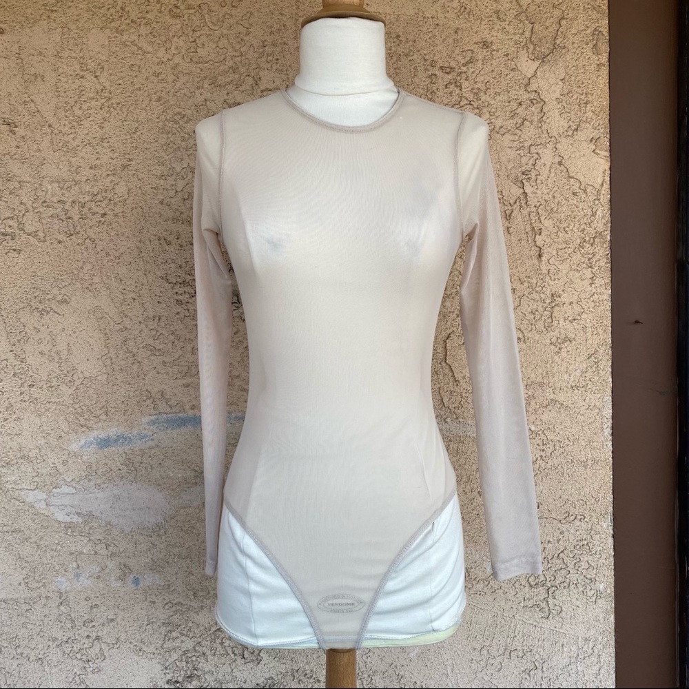 Forever 21 Contemporary Nude Mesh Bodysuit